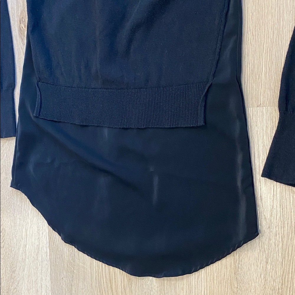Kaufmanfranco Layered V-Neck Long Sleeve Top Black XS Minimalist Chic - Picture 11 of 14